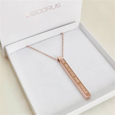 pink box stainless steel necklace and so she did|Stainless Steel so She Did Necklace .